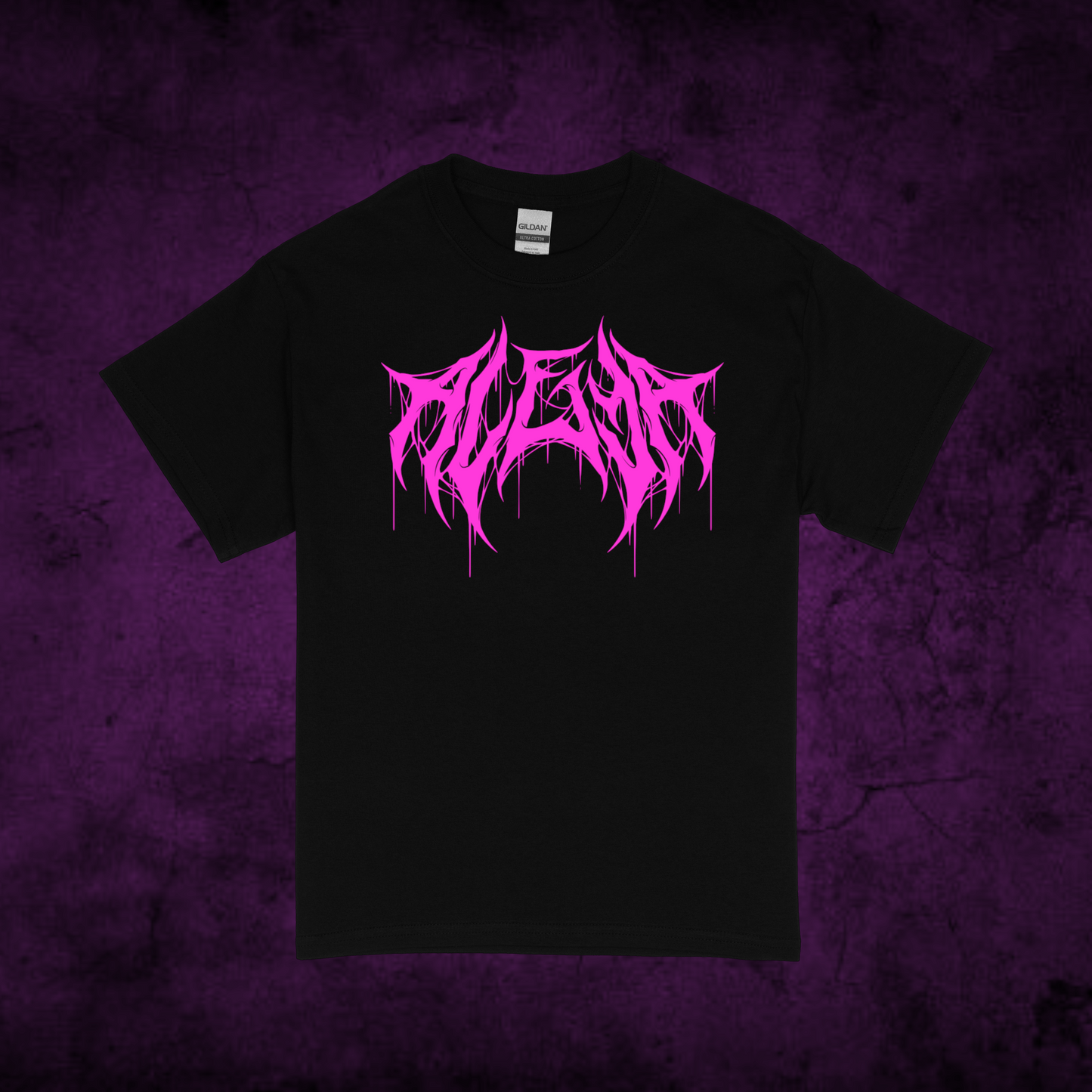 Aleya Deathcore NEW - Black Short Sleeve (Pink)